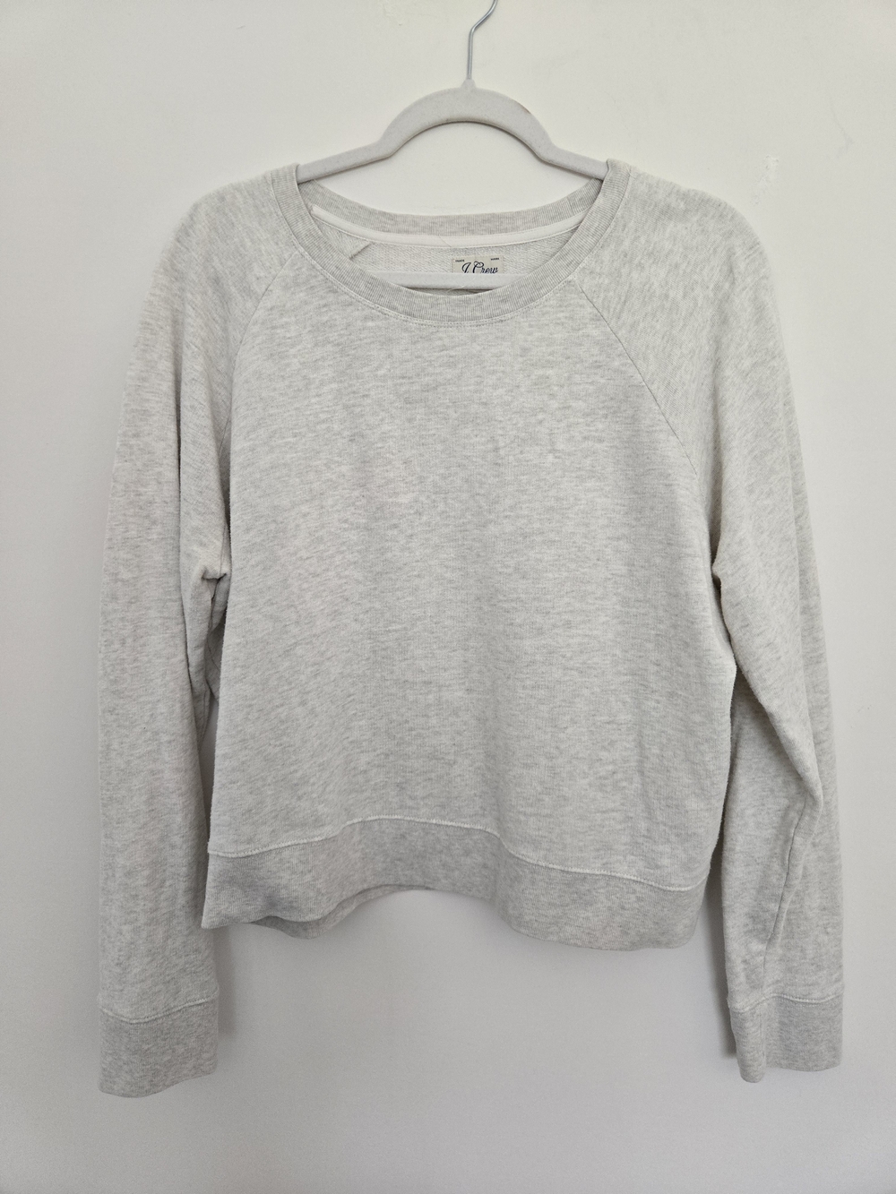 J. Crew Vintage Fleece Crewneck Sweatshirt Light Heather Gray Normcore Preppy M